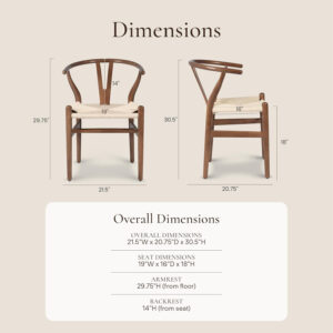 POLY & BARK Weave Dining Chair Set of 2 in Walnut