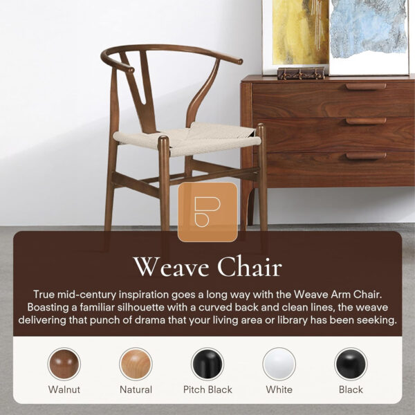 POLY & BARK Weave Dining Chair Set of 2 in Walnut