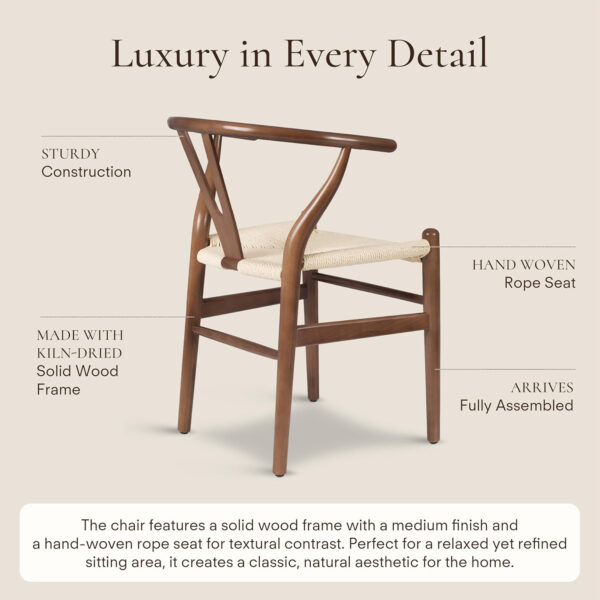 POLY & BARK Weave Dining Chair Set of 2 in Walnut