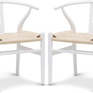 POLY & BARK Weave Dining Chair Set of 2 in Walnut