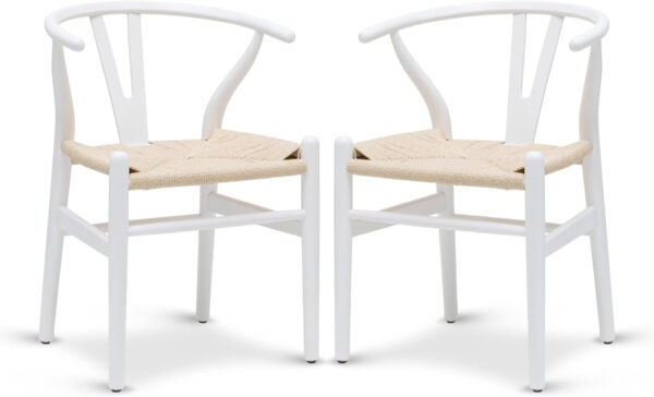 POLY & BARK Weave Dining Chair Set of 2 in Walnut