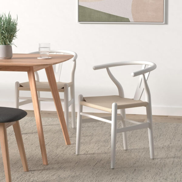 POLY & BARK Weave Dining Chair Set of 2 in Walnut