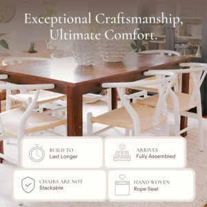 POLY & BARK Weave Dining Chair Set of 2 in Walnut