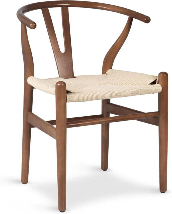 POLY & BARK Weave Dining Chair Set of 2 in Walnut