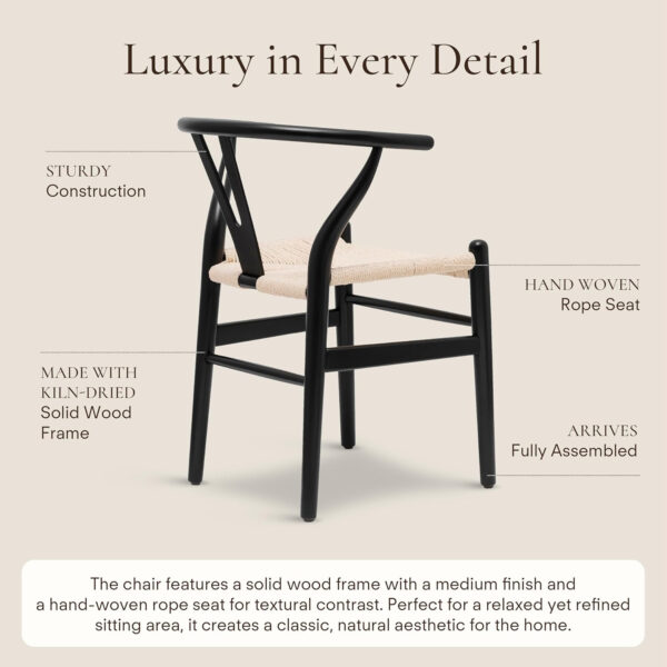 POLY & BARK Weave Dining Chair Set of 2 in Walnut