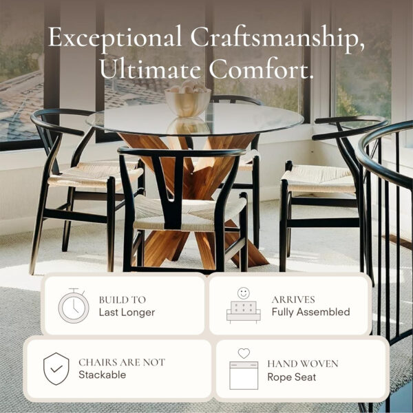 POLY & BARK Weave Dining Chair Set of 2 in Walnut