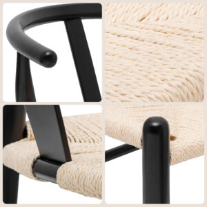 POLY & BARK Weave Dining Chair Set of 2 in Walnut