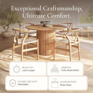 POLY & BARK Weave Dining Chair Set of 2 in Walnut