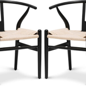 POLY & BARK Weave Dining Chair Set of 2 in Walnut