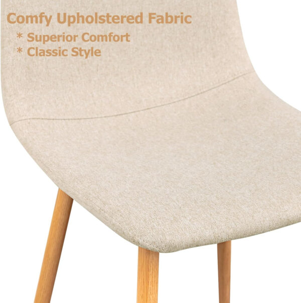 FurnitureR Dining Chairs Set of 4 Comfortable Upholstered Fabric Suede, Armless Side Chairs for Home, Kitchen, Living Room, Bedroom, Restaurant, and Café (Brown)