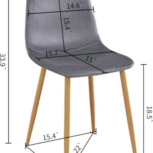 FurnitureR Dining Chairs Set of 4 Comfortable Upholstered Fabric Suede, Armless Side Chairs for Home, Kitchen, Living Room, Bedroom, Restaurant, and Café (Brown)