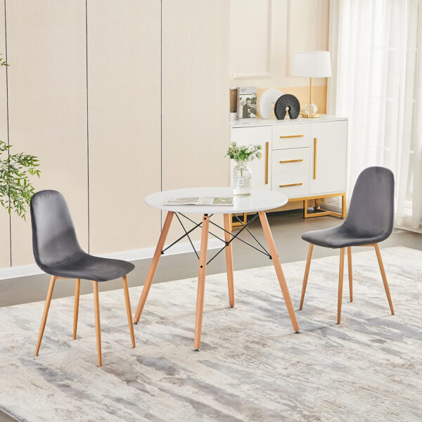 FurnitureR Dining Chairs Set of 4 Comfortable Upholstered Fabric Suede, Armless Side Chairs for Home, Kitchen, Living Room, Bedroom, Restaurant, and Café (Brown)