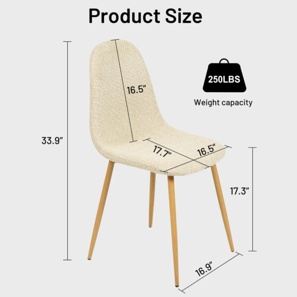 FurnitureR Dining Chairs Set of 4 Comfortable Upholstered Fabric Suede, Armless Side Chairs for Home, Kitchen, Living Room, Bedroom, Restaurant, and Café (Brown)