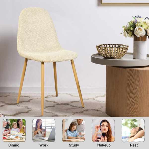 FurnitureR Dining Chairs Set of 4 Comfortable Upholstered Fabric Suede, Armless Side Chairs for Home, Kitchen, Living Room, Bedroom, Restaurant, and Café (Brown)