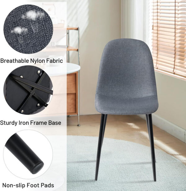 FurnitureR Dining Chairs Set of 4 Comfortable Upholstered Fabric Suede, Armless Side Chairs for Home, Kitchen, Living Room, Bedroom, Restaurant, and Café (Brown)