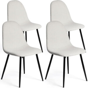 FurnitureR Dining Chairs Set of 4 Comfortable Upholstered Fabric Suede, Armless Side Chairs for Home, Kitchen, Living Room, Bedroom, Restaurant, and Café (Brown)