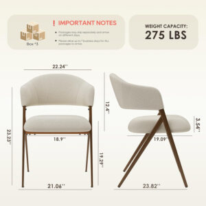 COLAMY Dining Chairs Set of 6, Modern Dining Room Chairs with 135° Recline & 18.9" Wide Seat - Ergonomic Fabric Upholstered Side Chairs for Home, Cafe (Beige)