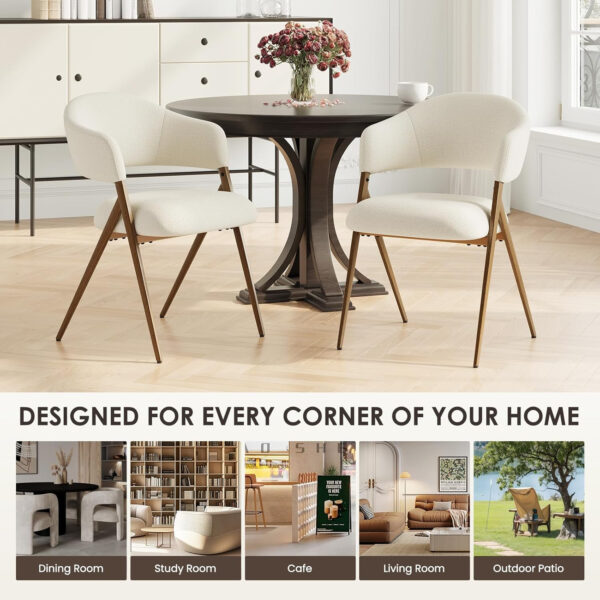 COLAMY Dining Chairs Set of 6, Modern Dining Room Chairs with 135° Recline & 18.9" Wide Seat - Ergonomic Fabric Upholstered Side Chairs for Home, Cafe (Beige)