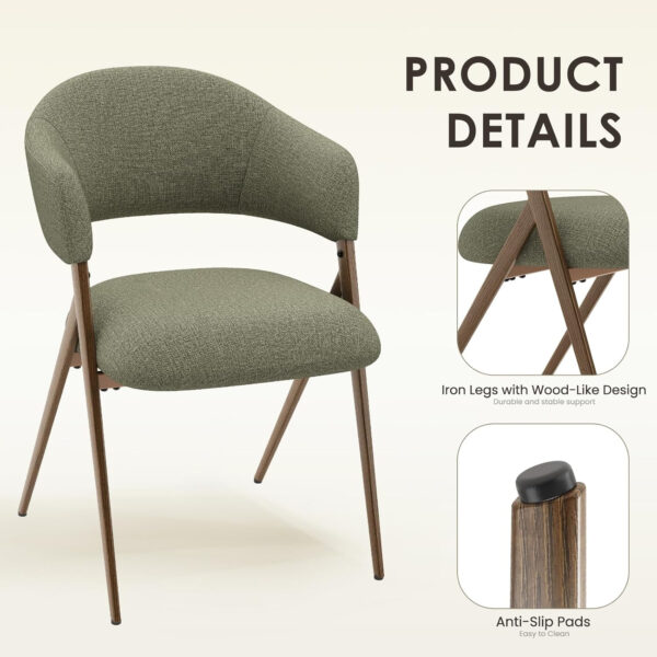 COLAMY Dining Chairs Set of 6, Modern Dining Room Chairs with 135° Recline & 18.9" Wide Seat - Ergonomic Fabric Upholstered Side Chairs for Home, Cafe (Beige)