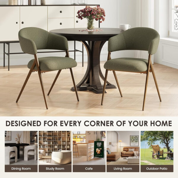 COLAMY Dining Chairs Set of 6, Modern Dining Room Chairs with 135° Recline & 18.9" Wide Seat - Ergonomic Fabric Upholstered Side Chairs for Home, Cafe (Beige)