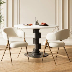 COLAMY Dining Chairs Set of 6, Modern Dining Room Chairs with 135° Recline & 18.9" Wide Seat - Ergonomic Fabric Upholstered Side Chairs for Home, Cafe (Beige)