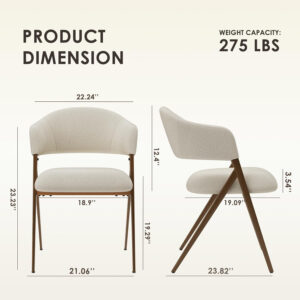 COLAMY Dining Chairs Set of 6, Modern Dining Room Chairs with 135° Recline & 18.9" Wide Seat - Ergonomic Fabric Upholstered Side Chairs for Home, Cafe (Beige)