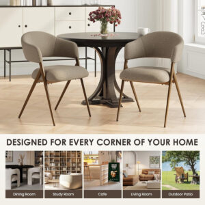 COLAMY Dining Chairs Set of 6, Modern Dining Room Chairs with 135° Recline & 18.9" Wide Seat - Ergonomic Fabric Upholstered Side Chairs for Home, Cafe (Beige)