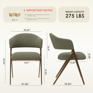 COLAMY Dining Chairs Set of 6, Modern Dining Room Chairs with 135° Recline & 18.9" Wide Seat - Ergonomic Fabric Upholstered Side Chairs for Home, Cafe (Beige)