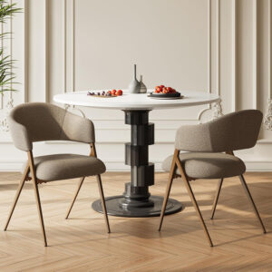 COLAMY Dining Chairs Set of 6, Modern Dining Room Chairs with 135° Recline & 18.9" Wide Seat - Ergonomic Fabric Upholstered Side Chairs for Home, Cafe (Beige)