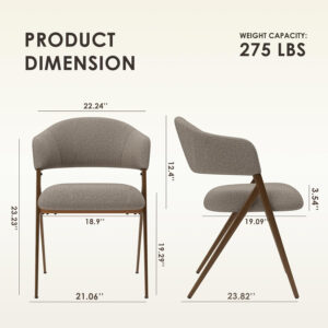 COLAMY Dining Chairs Set of 6, Modern Dining Room Chairs with 135° Recline & 18.9" Wide Seat - Ergonomic Fabric Upholstered Side Chairs for Home, Cafe (Beige)