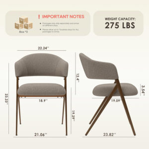 COLAMY Dining Chairs Set of 6, Modern Dining Room Chairs with 135° Recline & 18.9" Wide Seat - Ergonomic Fabric Upholstered Side Chairs for Home, Cafe (Beige)