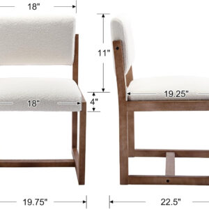 68872075887a95e8897ecf82f1ccb112e524d3df6cfd982fd0c10.jpg DUOMAY Upholstered Dining Chairs Set of 2, Mid-Century Modern Dining Room Chairs, Boucle Fabric Kitchen Side Chairs with Wood Legs, White