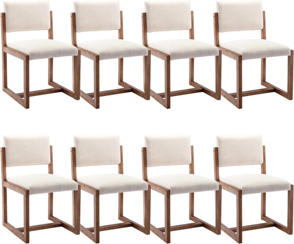 6887207e9625adedb6e783ed09a77cde01fc303197a6487fe0460.jpg DUOMAY Upholstered Dining Chairs Set of 2, Mid-Century Modern Dining Room Chairs, Boucle Fabric Kitchen Side Chairs with Wood Legs, White