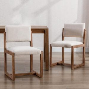 6887207fee1f54969ff7b168ceadb8af71085c533f14e8a1aeded.jpg DUOMAY Upholstered Dining Chairs Set of 2, Mid-Century Modern Dining Room Chairs, Boucle Fabric Kitchen Side Chairs with Wood Legs, White