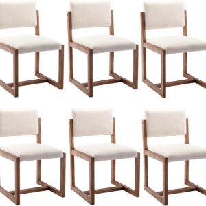 6887208a4c2c3e13841043ff3aa77c2bcff50d8b5d9ba3c7cc9b6.jpg DUOMAY Upholstered Dining Chairs Set of 2, Mid-Century Modern Dining Room Chairs, Boucle Fabric Kitchen Side Chairs with Wood Legs, White