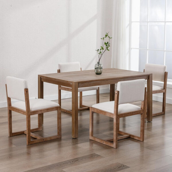 6887208faedd595f06a458cea6828228e6215c33ede87db8a8055.jpg DUOMAY Upholstered Dining Chairs Set of 2, Mid-Century Modern Dining Room Chairs, Boucle Fabric Kitchen Side Chairs with Wood Legs, White