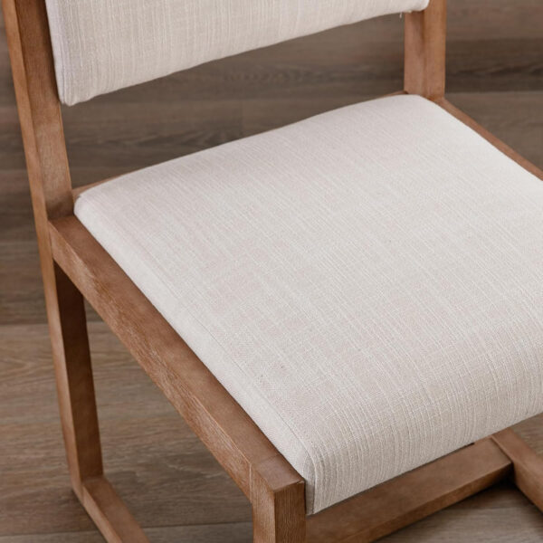 688720937727fbc606b5e5f94b27c516a6a35707a55baf00239c6.jpg DUOMAY Upholstered Dining Chairs Set of 2, Mid-Century Modern Dining Room Chairs, Boucle Fabric Kitchen Side Chairs with Wood Legs, White