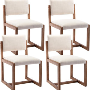 6887209668561f664a96f2fc43363ef83ce303939e62e65227e21.jpg DUOMAY Upholstered Dining Chairs Set of 2, Mid-Century Modern Dining Room Chairs, Boucle Fabric Kitchen Side Chairs with Wood Legs, White