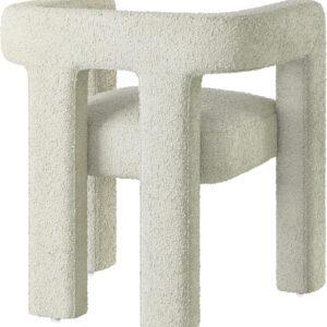 BELLEZE Modern Boucle Barrel Dining Chair Set of 6, Upholstered Linen Kitchen Boucle Armchair with Sidearms and Back, for Dining Room Living Room- Black