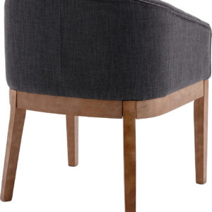 Beige Mid Century Modern Dining Chairs Set of 4, Farmhouse Linen Upholstered Accent Curved Backrest Kitchen Chairs Armchairs with Natural Wood Legs, Beige