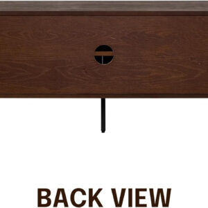 NTC Veil TV Stand with 4 Doors for TVs up to 75’’, Media Console with Vertical Groove Design and Metal Legs, Modern Entertainment Center for Living Room and Bedroom, Effortless Assembly, Dark Walnut