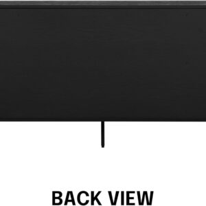 NTC Veil TV Stand with 4 Doors for TVs up to 75’’, Media Console with Vertical Groove Design and Metal Legs, Modern Entertainment Center for Living Room and Bedroom, Effortless Assembly, Dark Walnut