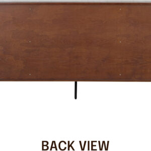 NTC Veil TV Stand with 4 Doors for TVs up to 75’’, Media Console with Vertical Groove Design and Metal Legs, Modern Entertainment Center for Living Room and Bedroom, Effortless Assembly, Dark Walnut