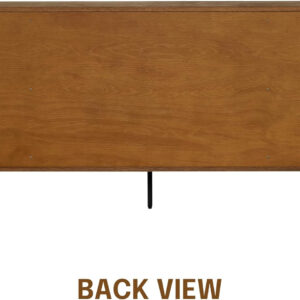 NTC Veil TV Stand with 4 Doors for TVs up to 75’’, Media Console with Vertical Groove Design and Metal Legs, Modern Entertainment Center for Living Room and Bedroom, Effortless Assembly, Dark Walnut