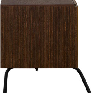 NTC Veil TV Stand with 4 Doors for TVs up to 75’’, Media Console with Vertical Groove Design and Metal Legs, Modern Entertainment Center for Living Room and Bedroom, Effortless Assembly, Dark Walnut