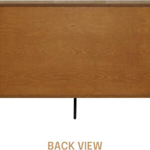 NTC Veil TV Stand with 4 Doors for TVs up to 75’’, Media Console with Vertical Groove Design and Metal Legs, Modern Entertainment Center for Living Room and Bedroom, Effortless Assembly, Dark Walnut