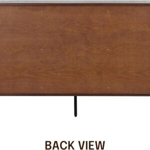 NTC Veil TV Stand with 4 Doors for TVs up to 75’’, Media Console with Vertical Groove Design and Metal Legs, Modern Entertainment Center for Living Room and Bedroom, Effortless Assembly, Dark Walnut