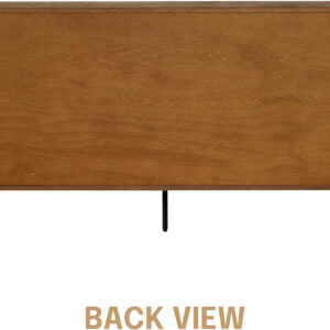 NTC Veil TV Stand with 4 Doors for TVs up to 75’’, Media Console with Vertical Groove Design and Metal Legs, Modern Entertainment Center for Living Room and Bedroom, Effortless Assembly, Dark Walnut