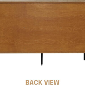 NTC Veil TV Stand with 4 Doors for TVs up to 75’’, Media Console with Vertical Groove Design and Metal Legs, Modern Entertainment Center for Living Room and Bedroom, Effortless Assembly, Dark Walnut