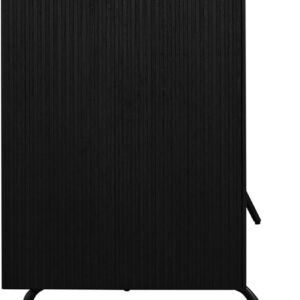 NTC Veil TV Stand with 4 Doors for TVs up to 75’’, Media Console with Vertical Groove Design and Metal Legs, Modern Entertainment Center for Living Room and Bedroom, Effortless Assembly, Dark Walnut